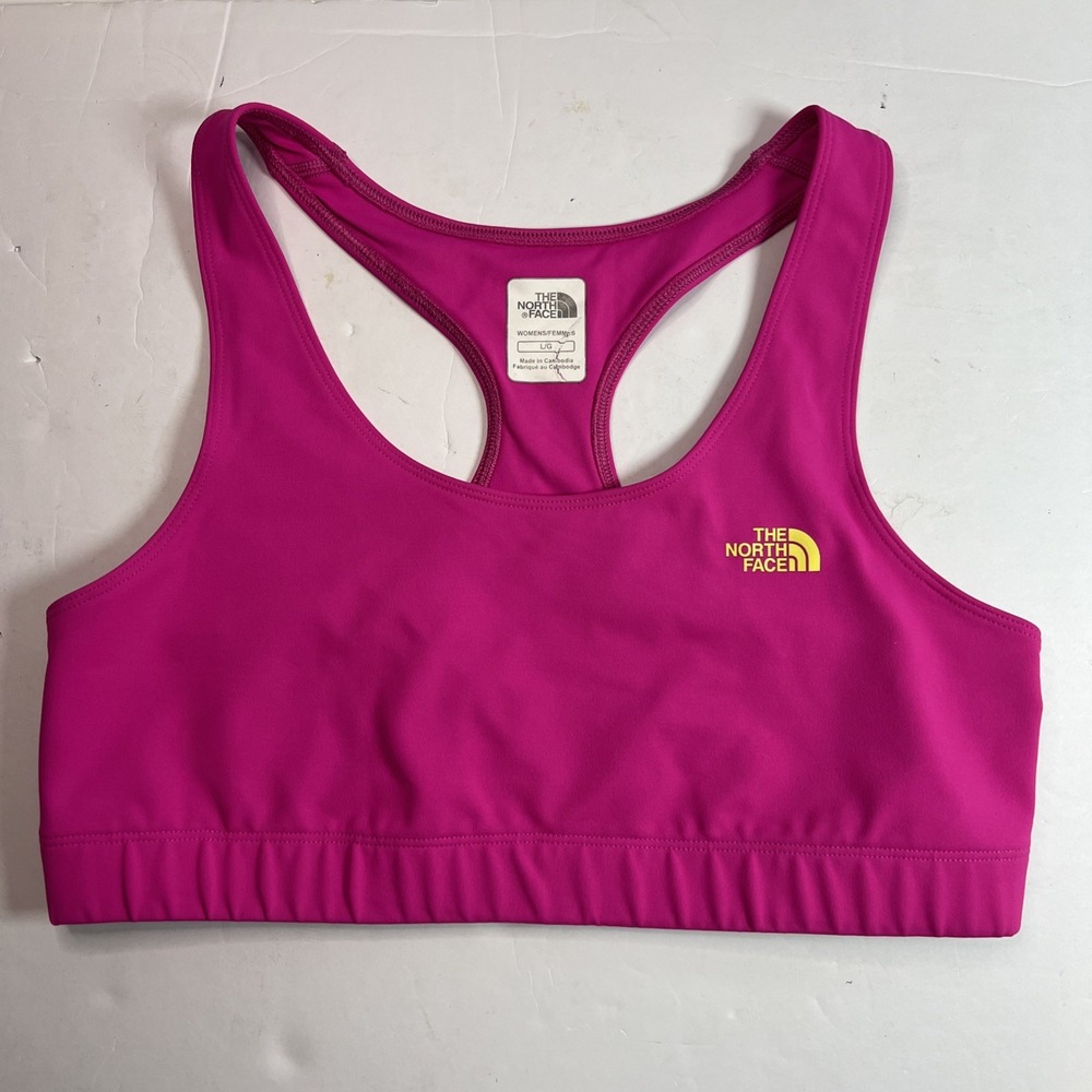 The North Face Women's Fuchsia Pink Movement Racer‎ Back SportsBra Size Large